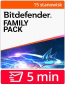 Bitdefender Family Pack 2024 (15 stanowisk, odnowienie na 24 miesice)