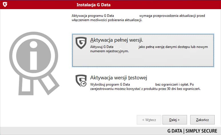 Instrukcja instalacji G Data 2016