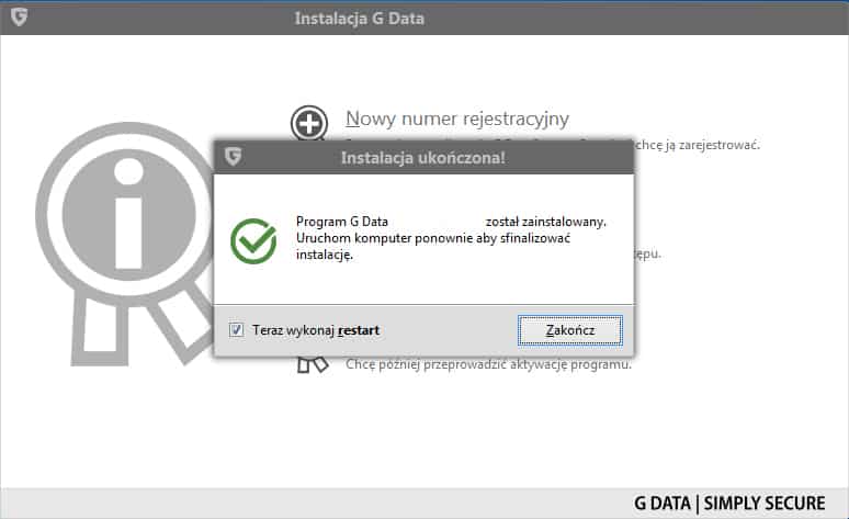Instrukcja instalacji G Data 2017