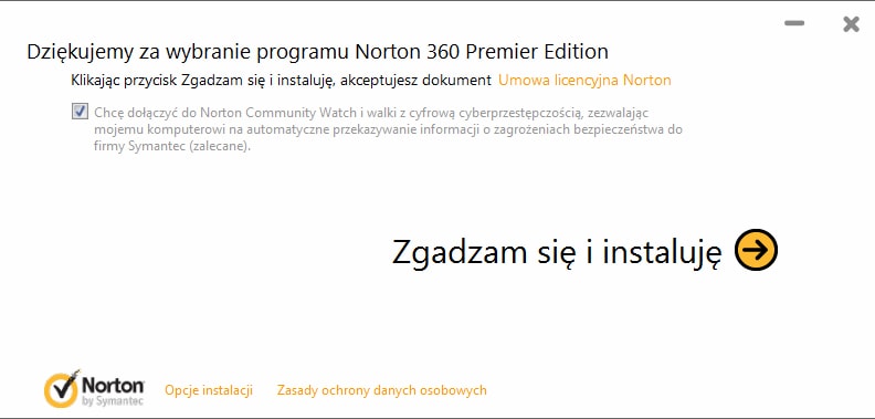 Norton 360 Premier - Instrukcja instalacji