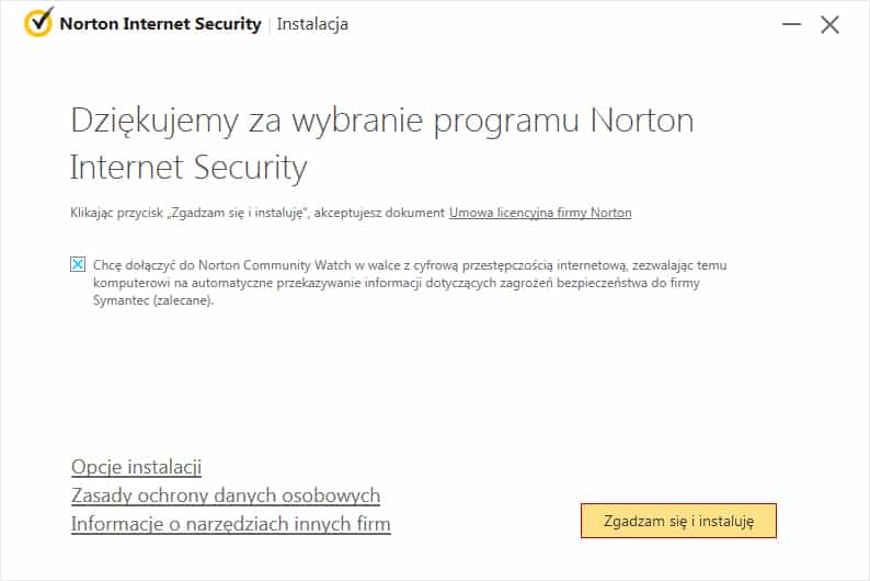 Norton - Instrukcja instalacji